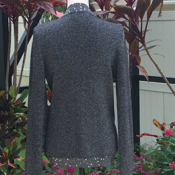 NWT Once Again Embellished Metallic Cardigan - Picture 2 of 2